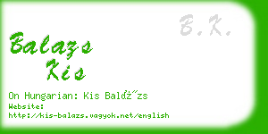 balazs kis business card